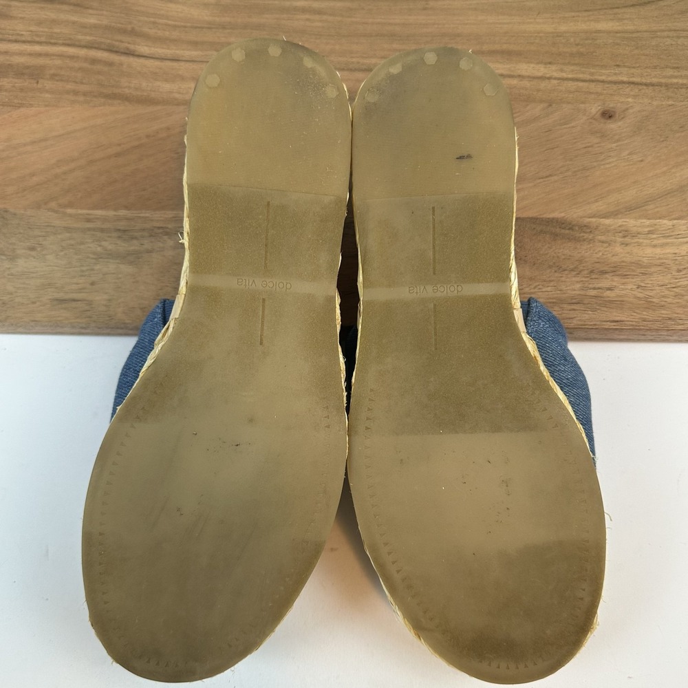 Womens Dolce Vita Chavi Blue Denim Platform Espadrille Slides Sandals Size 9 M - Picture 7 of 8